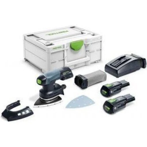 Festool DTSC 400 Delta Sander With 3.0Ah Batteries, Fast Charger & Case -Festool Festool DTSC 400 Delta Sander with 3.0Ah Batteries Fast Charger Case